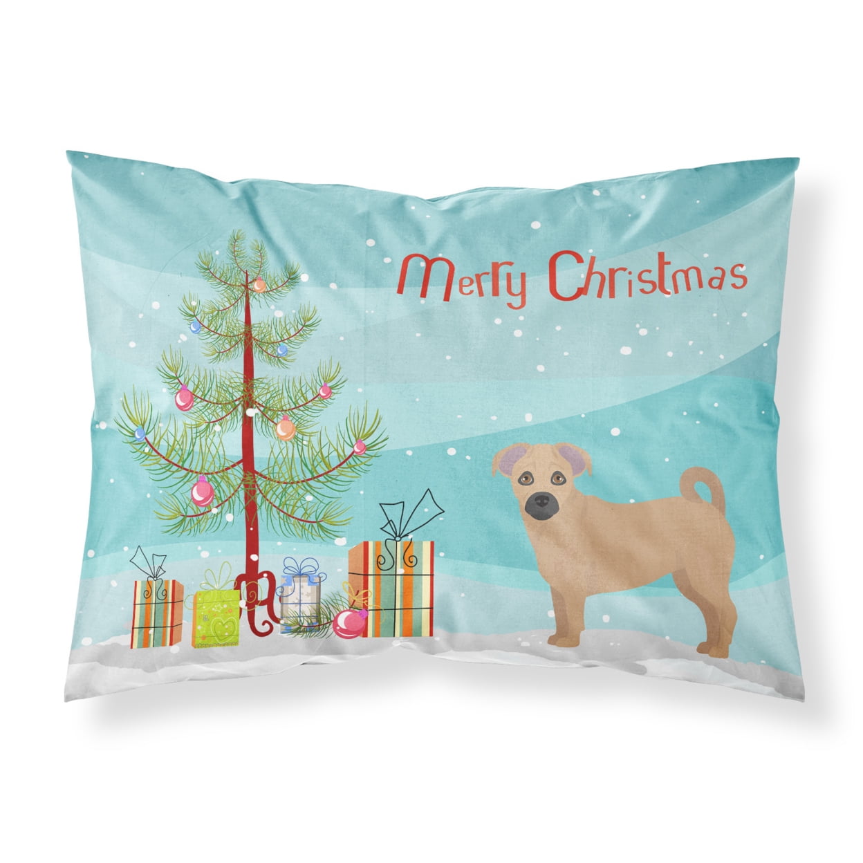 Tan Jug Christmas Tree Fabric Standard Pillowcase