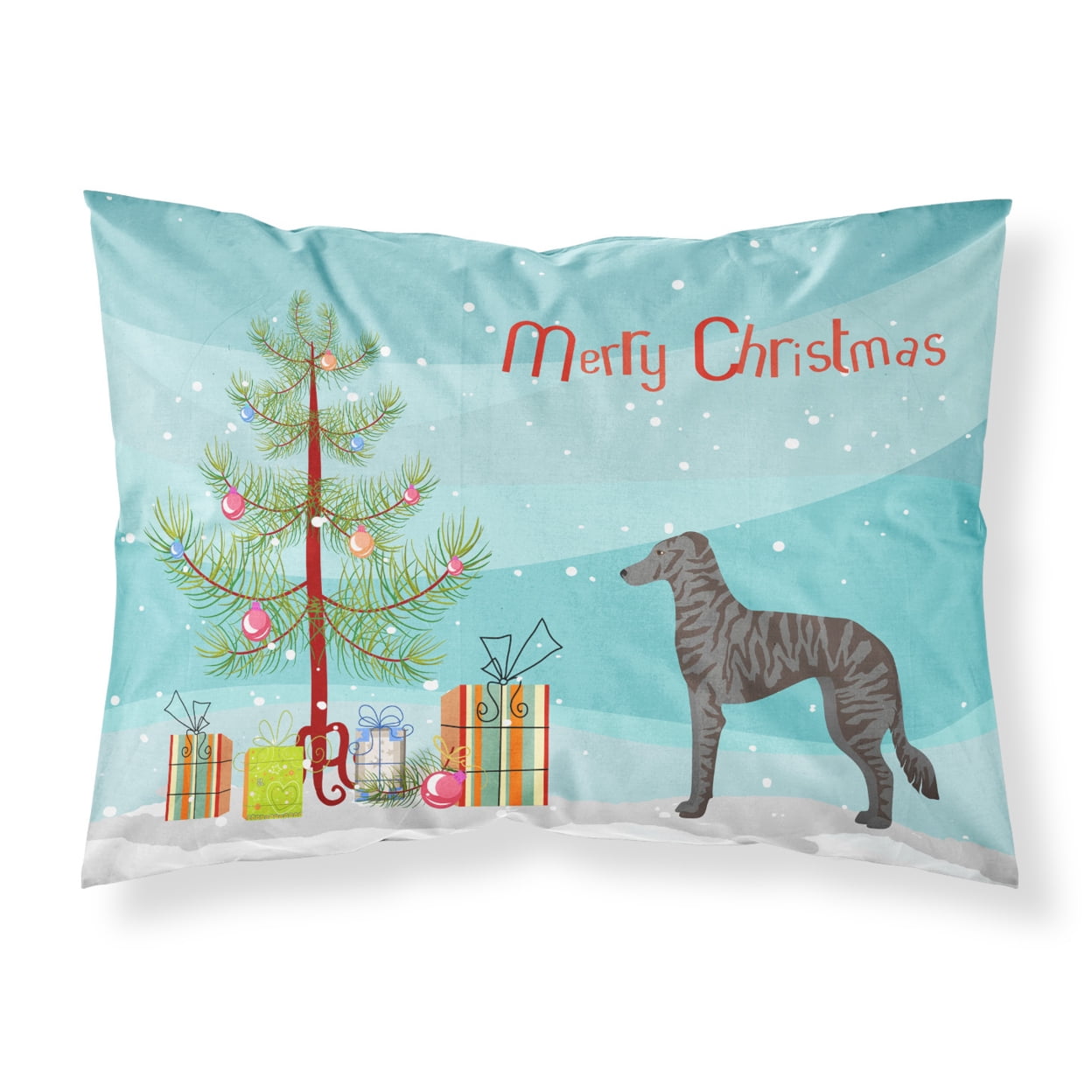 CK3849PILLOWCASE Longdog Christmas Tree Fabric Standard Pillowcase