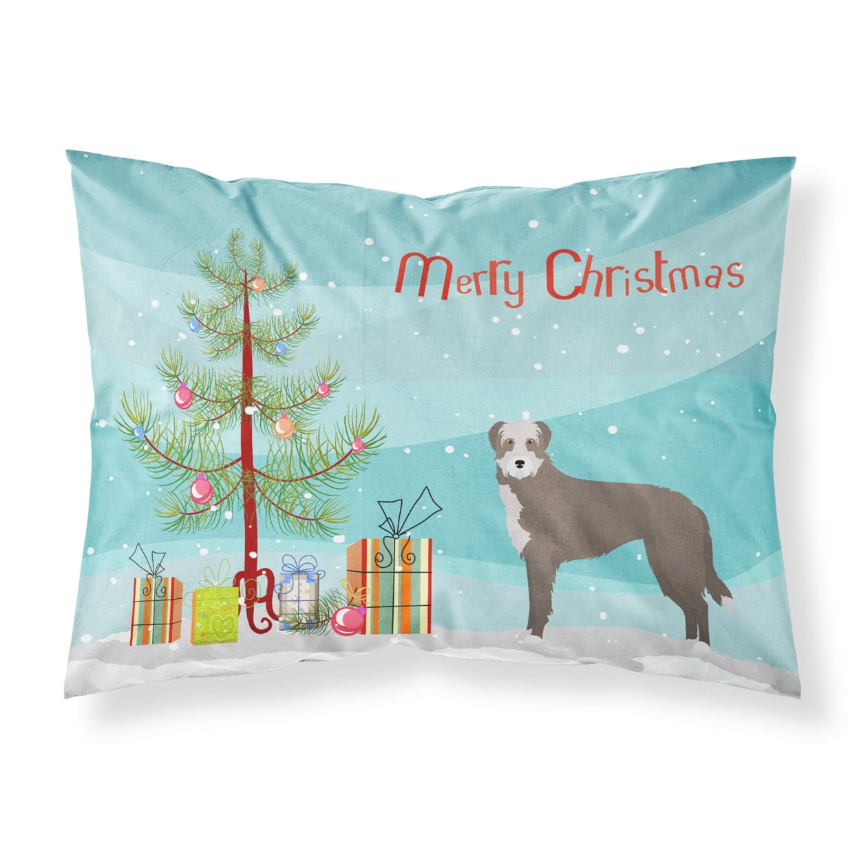 Lurcher No.1 Christmas Tree Fabric Standard Pillowcase