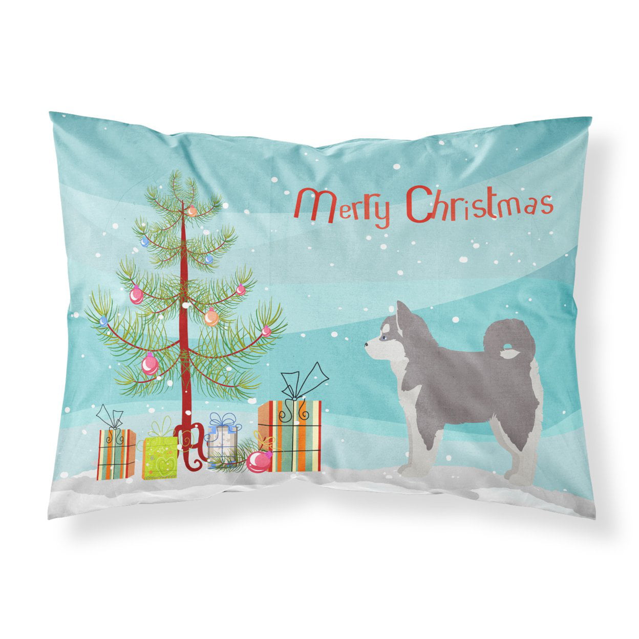 Pomsky No.2 Christmas Tree Fabric Standard Pillowcase