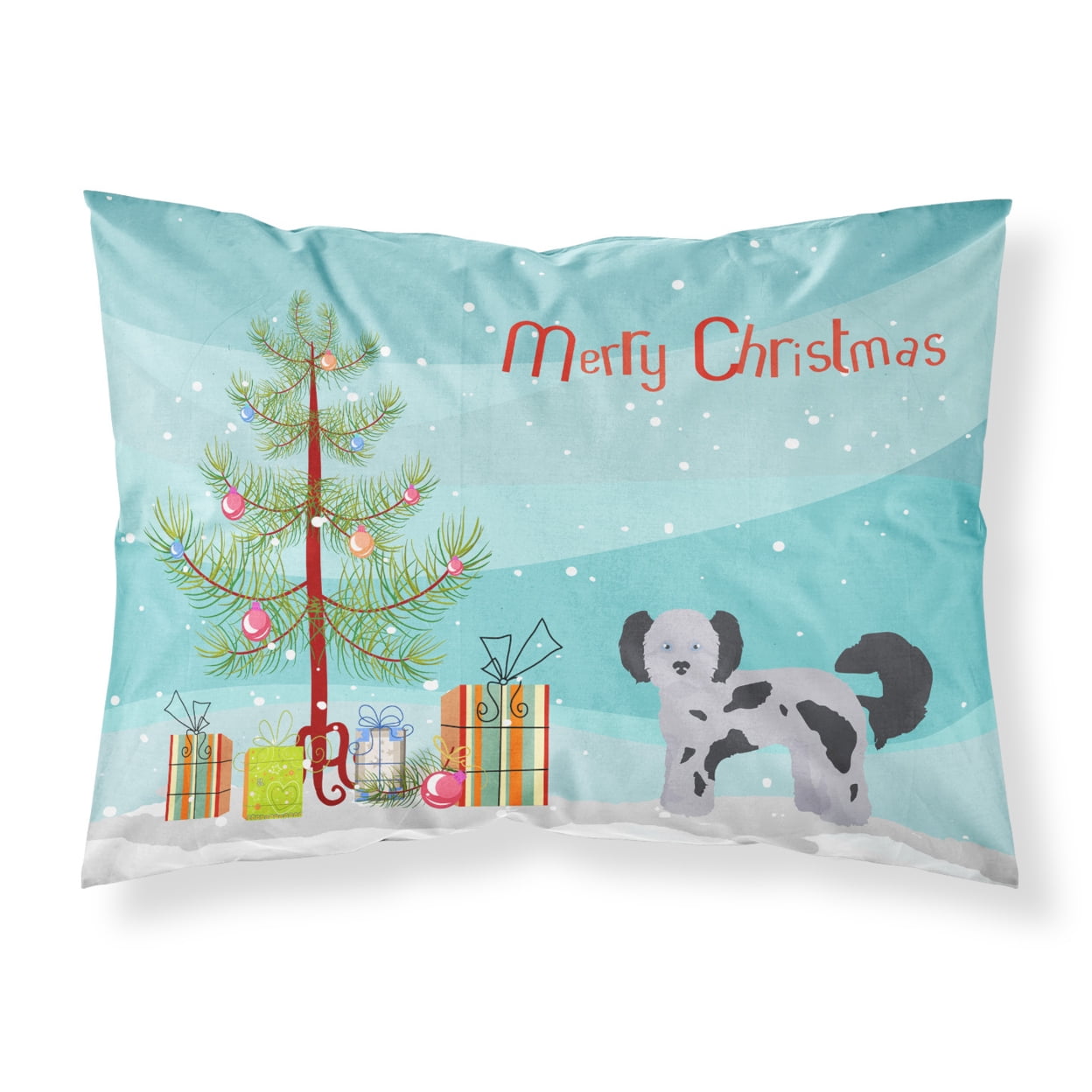 Shih Poo Christmas Tree Fabric Standard Pillowcase