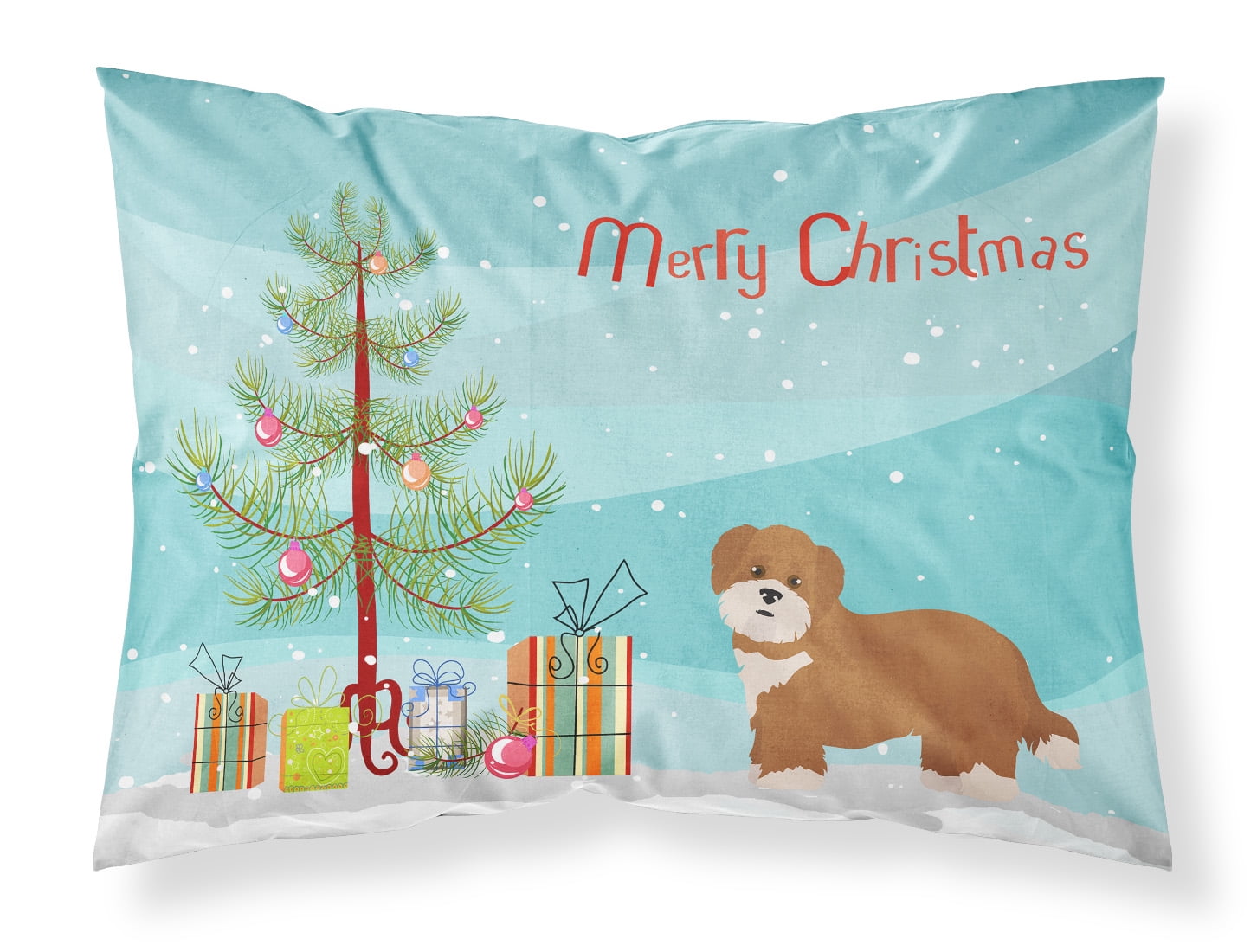 Shorkie No.2 Christmas Tree Fabric Standard Pillowcase