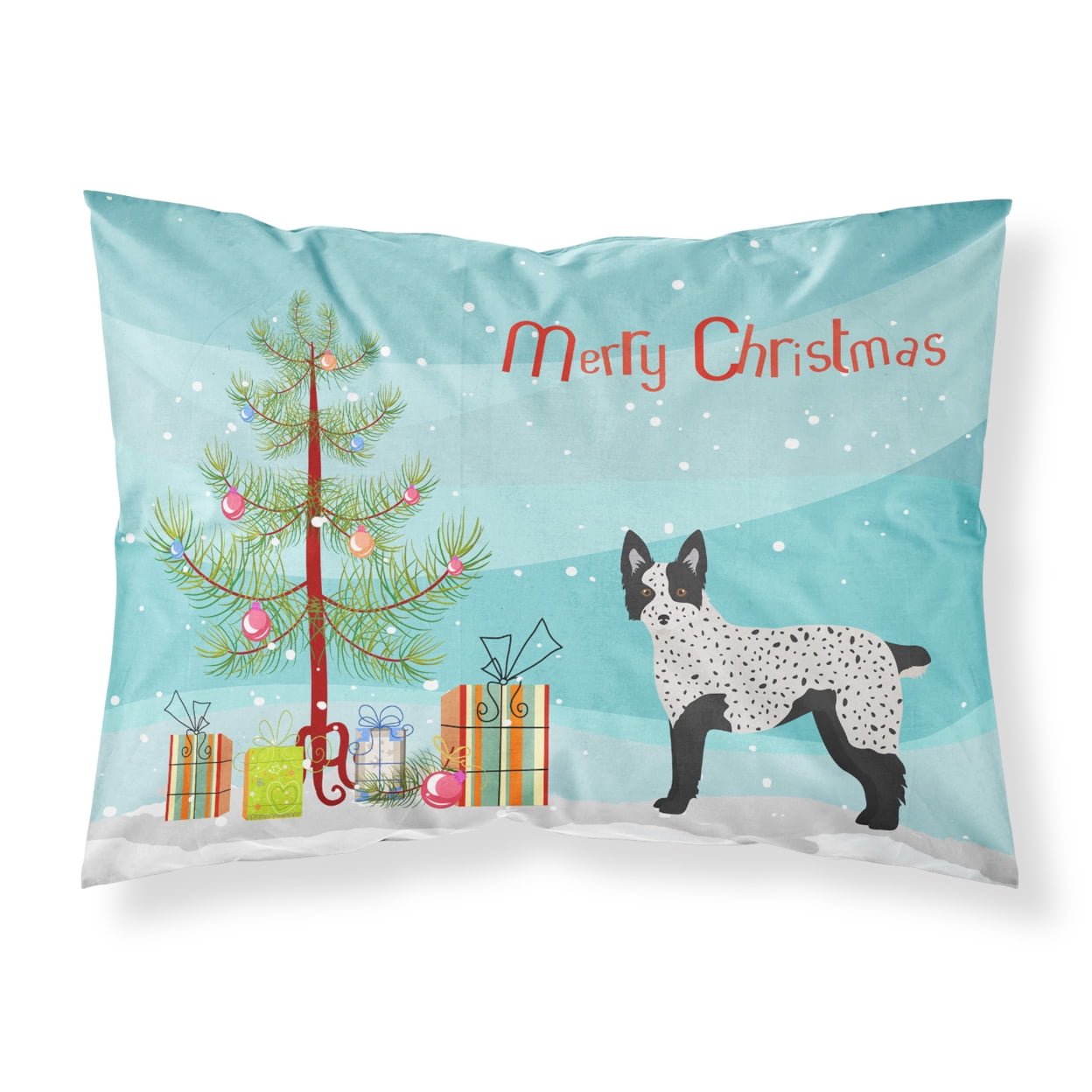 Texas Heeler Christmas Tree Fabric Standard Pillowcase