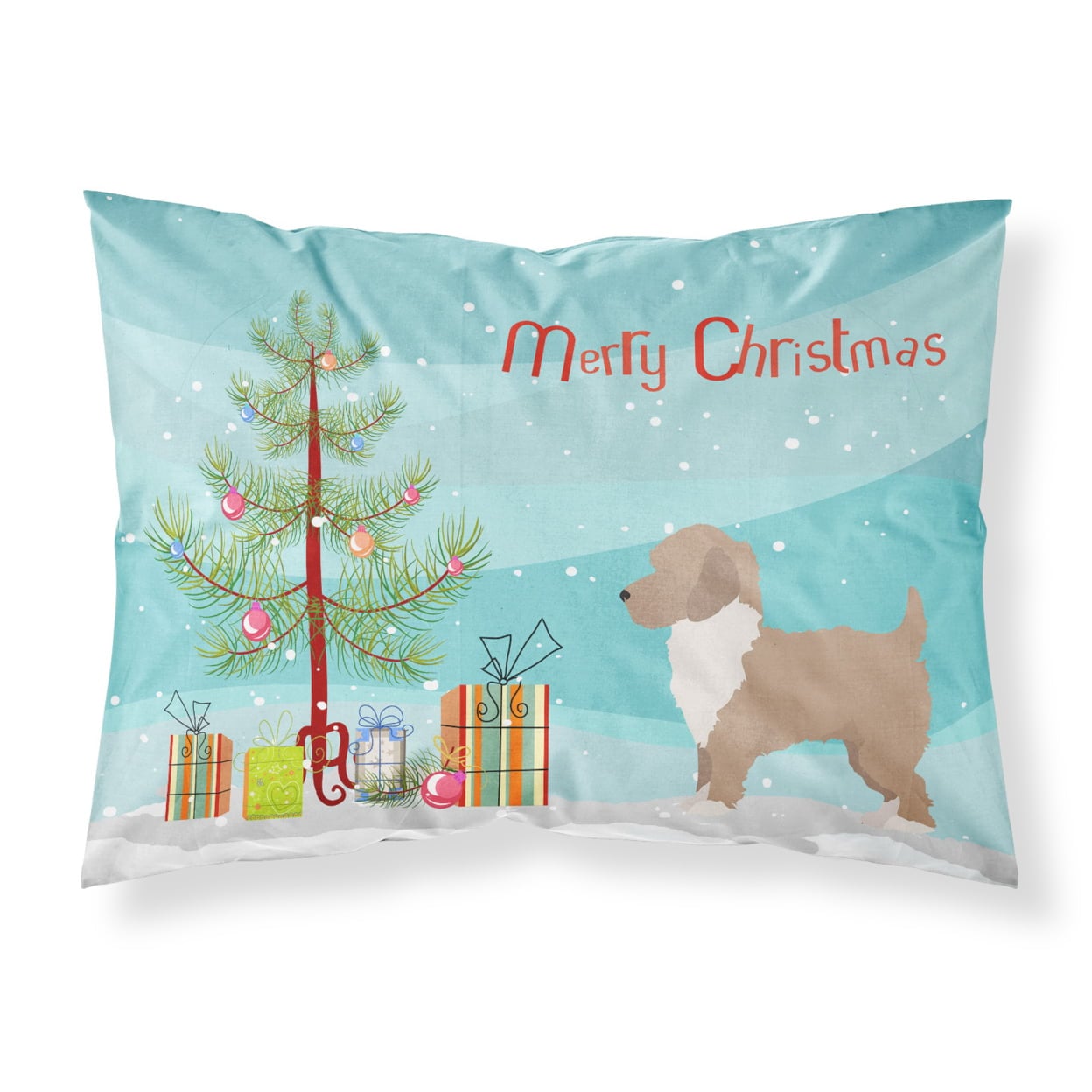 Yorkiepoo No.2 Christmas Tree Fabric Standard Pillowcase
