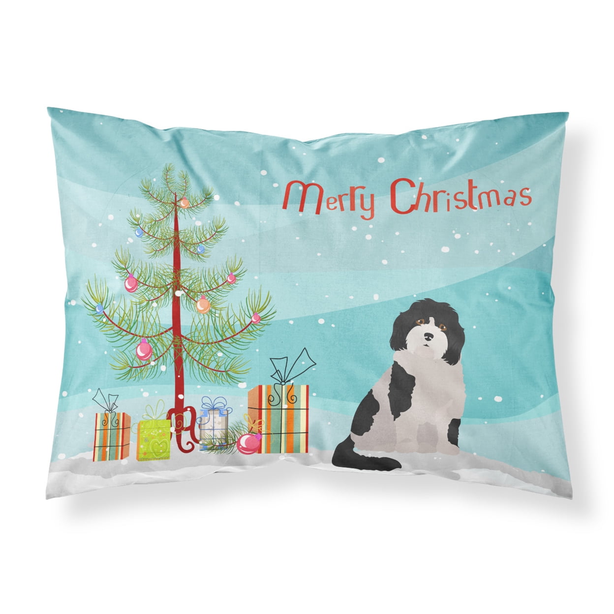 Cavachon No.3 Christmas Tree Fabric Standard Pillowcase