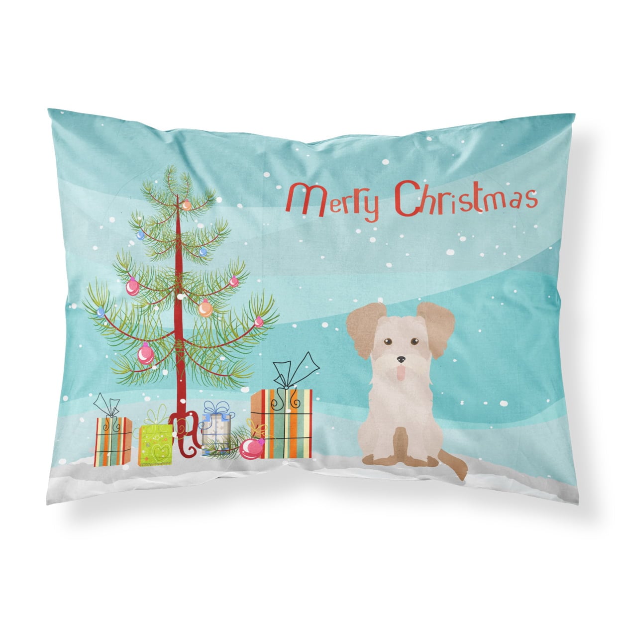 Morkie No.3 Christmas Tree Fabric Standard Pillowcase