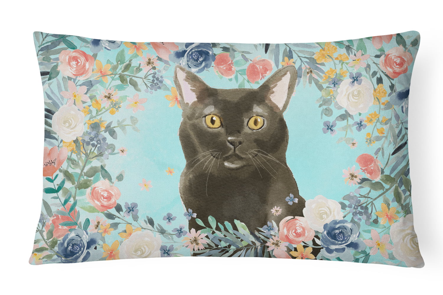 Bombay Spring Flowers Canvas Fabric Decorative Pillow