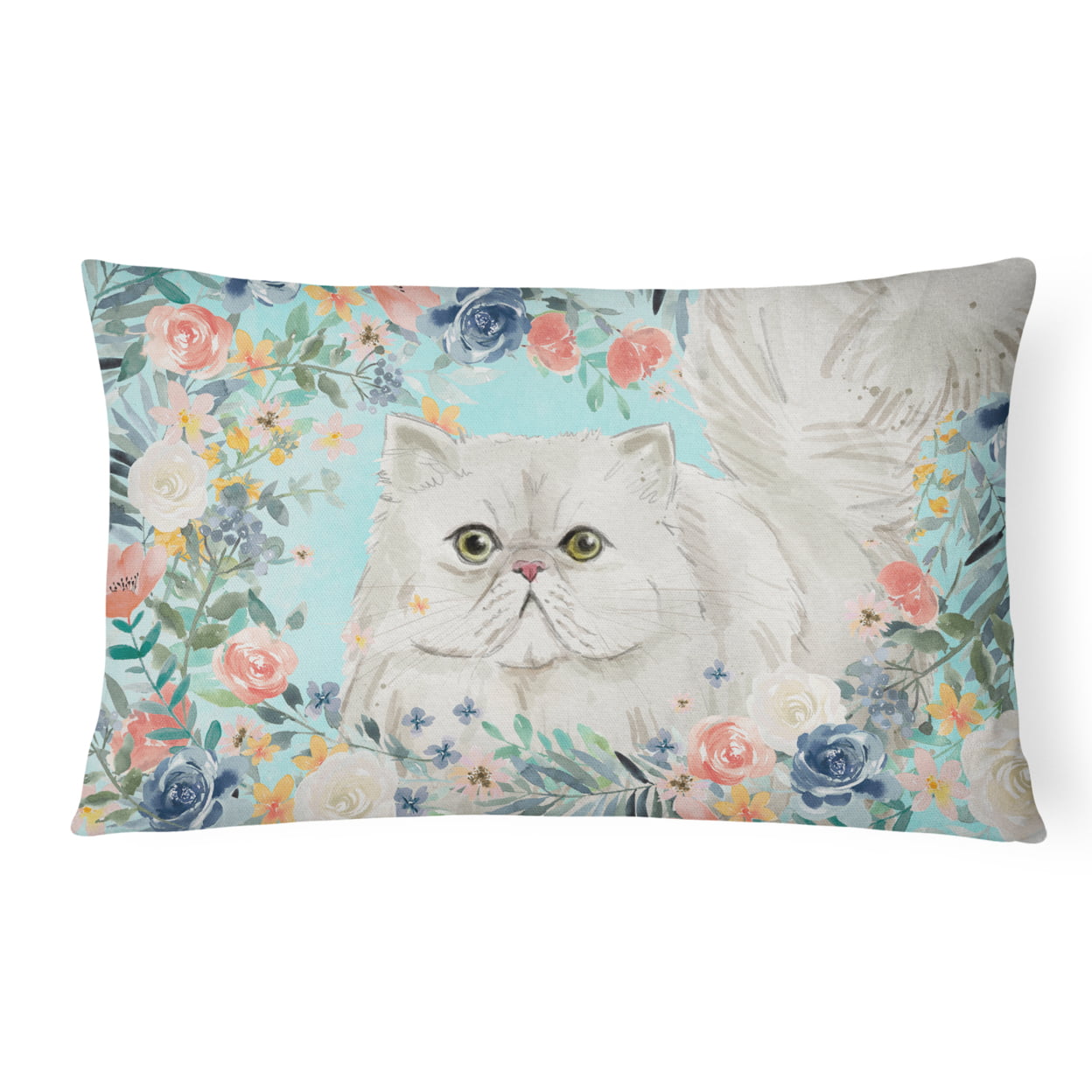 Persian Spring Flowers Canvas Fabric Decorative Pillow