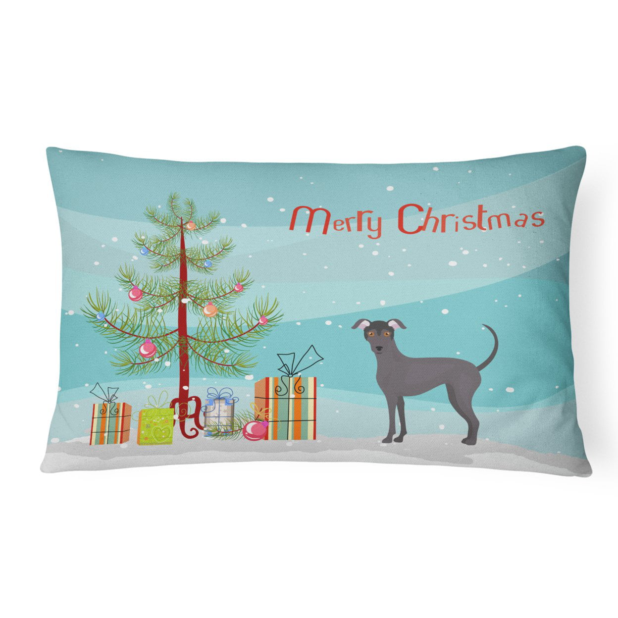 Argentine Pila Dog Christmas Tree Canvas Fabric Decorative Pillow