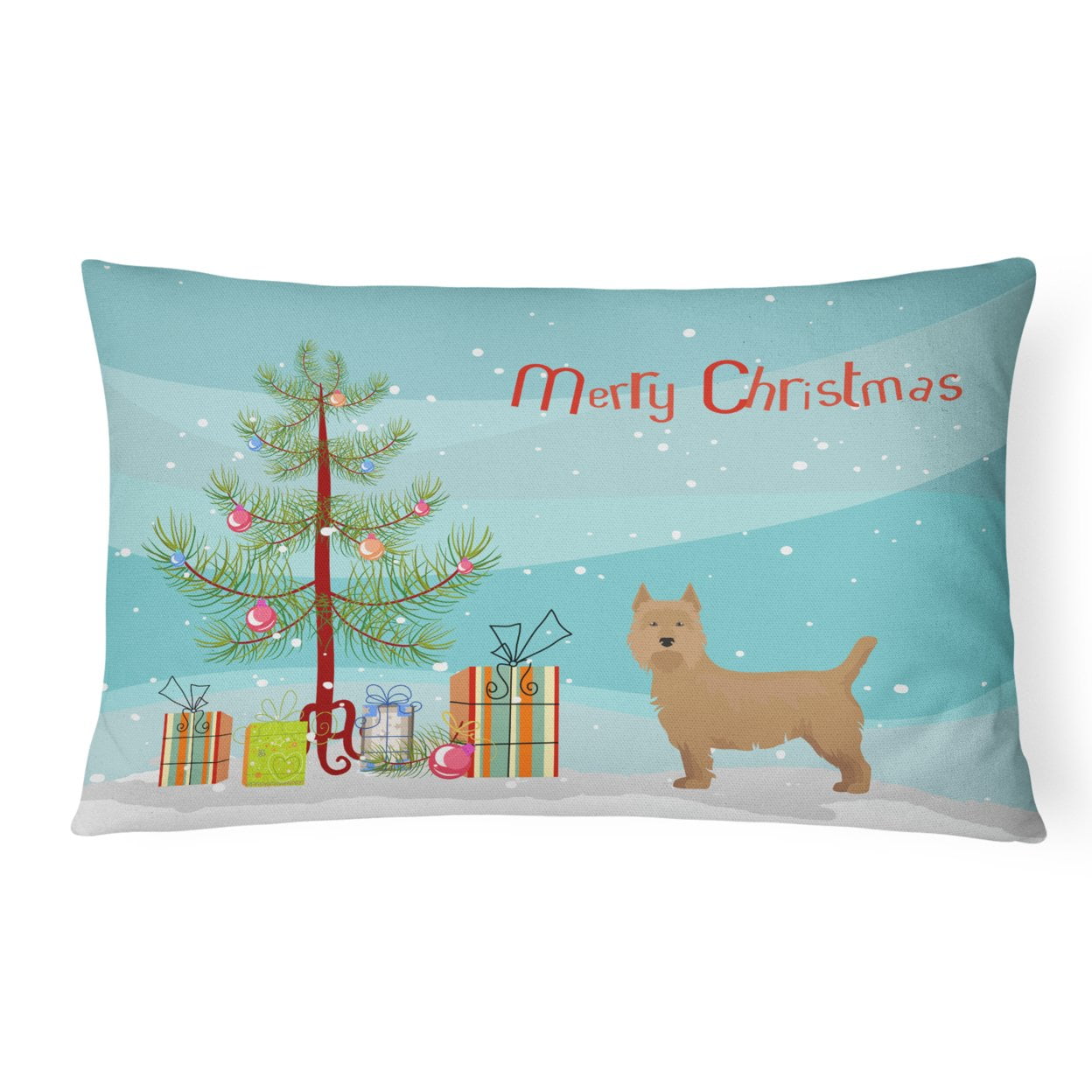 Airedale Terrier Christmas Tree Canvas Fabric Decorative Pillow