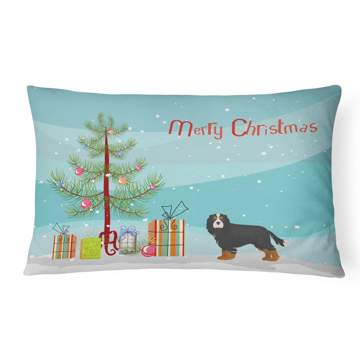 Cavalier King Charles Spaniel Tricolor Christmas Tree Canvas Fabric Decorative Pillow
