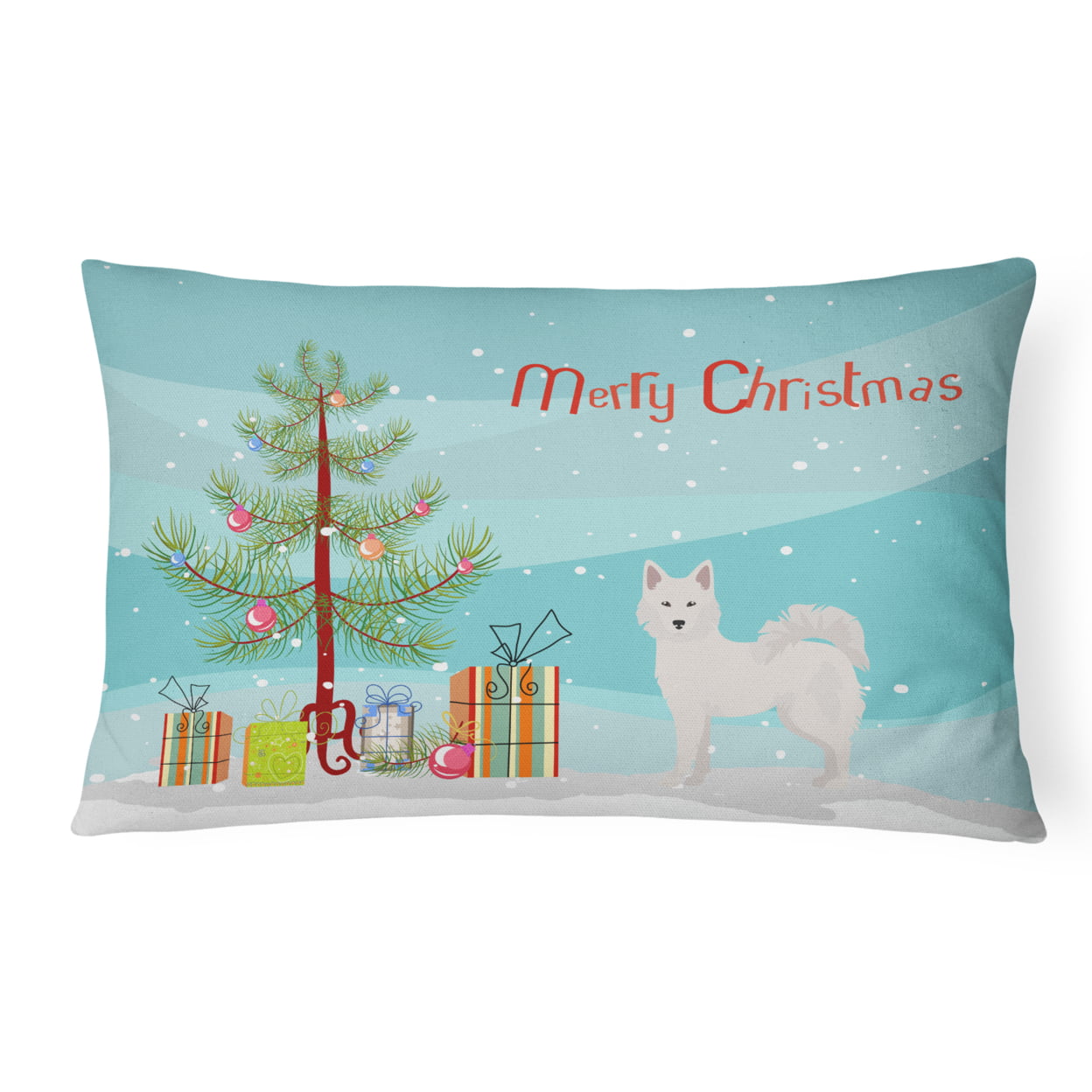 Danish Spitz Christmas Tree Canvas Fabric Decorative Pillow