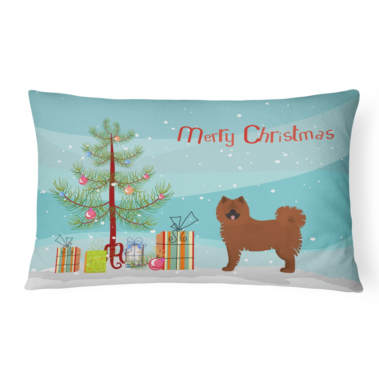 Eurasier or Eurasian Dog Christmas Tree Canvas Fabric Decorative Pillow