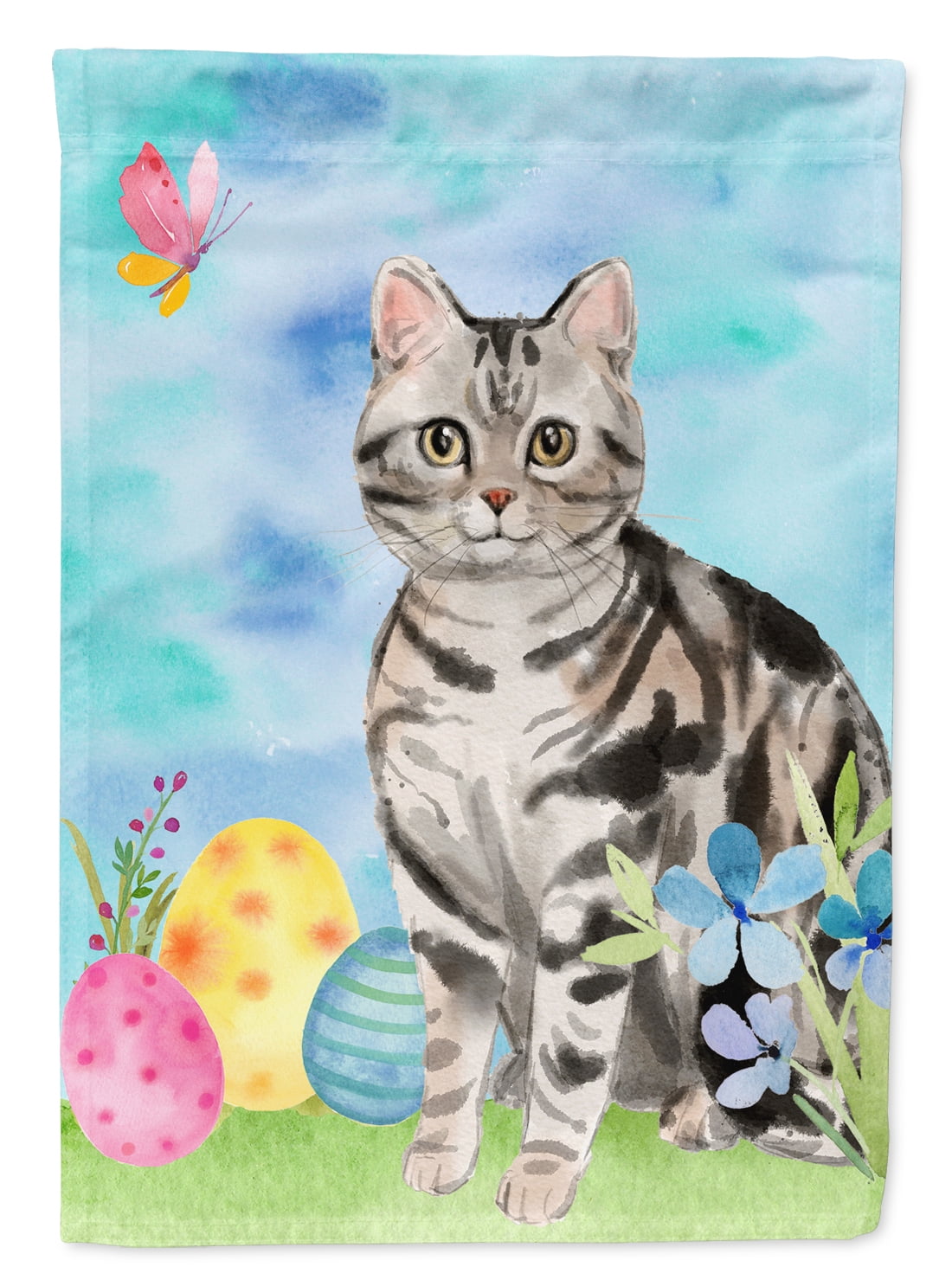 American Shorthair Easter Eggs Flag Canvas House Size