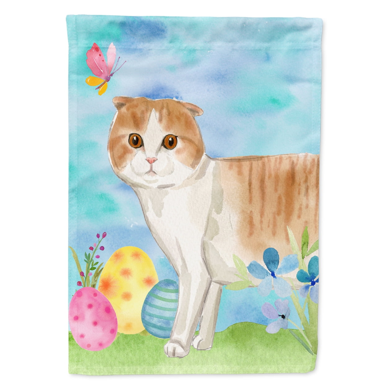 CK3143CHF Scottish Fold Easter Eggs Flag Canvas House Size