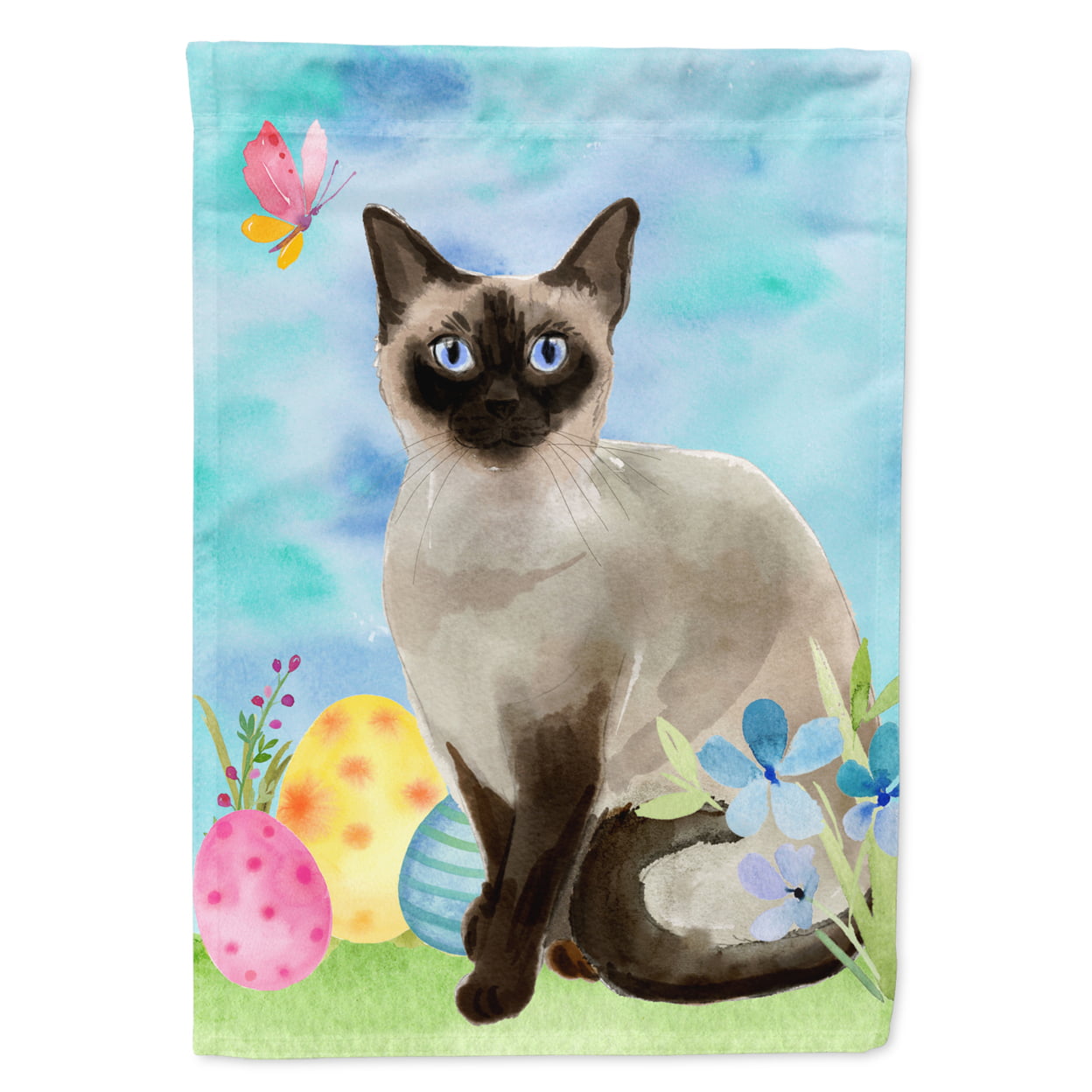 CK3144CHF Siamese Easter Eggs Flag Canvas House Size