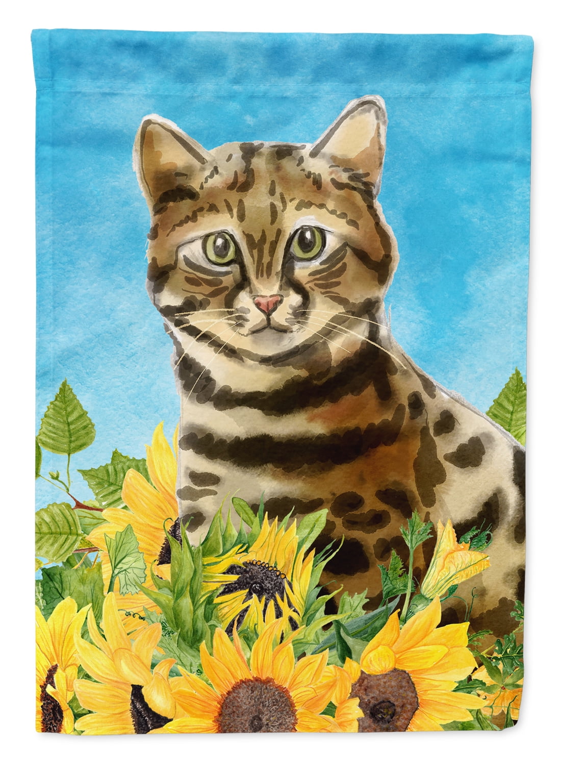 Bengal in Sunflowers Flag Canvas House Size