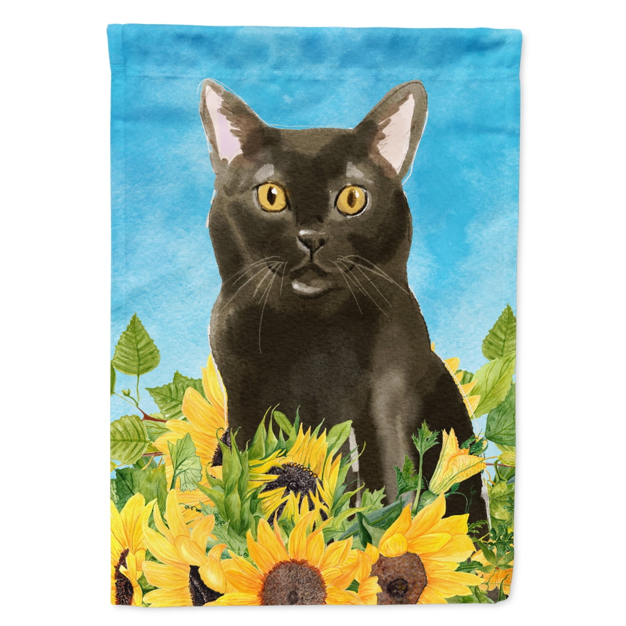 Bombay in Sunflowers Flag Canvas House Size
