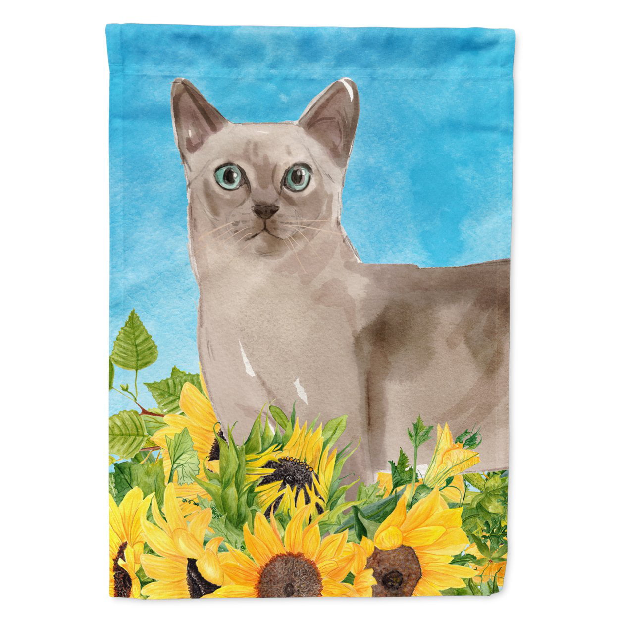 Tonkinese in Sunflowers Flag Canvas House Size