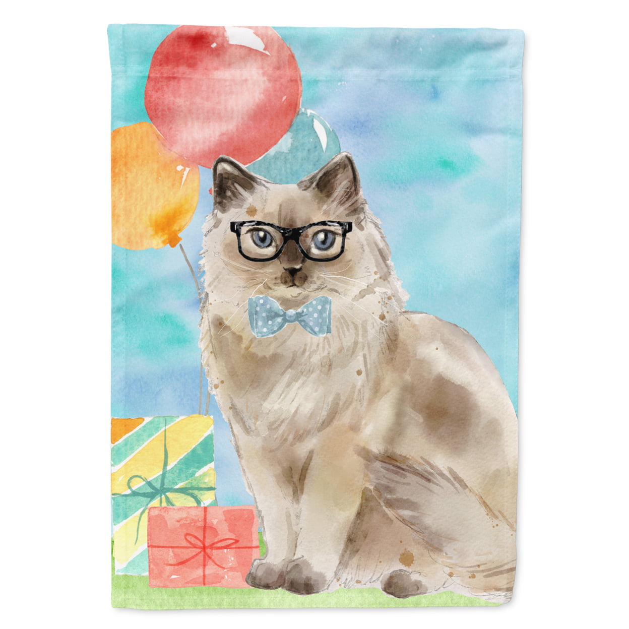 Ragdoll Happy Birthday Flag Canvas House Size