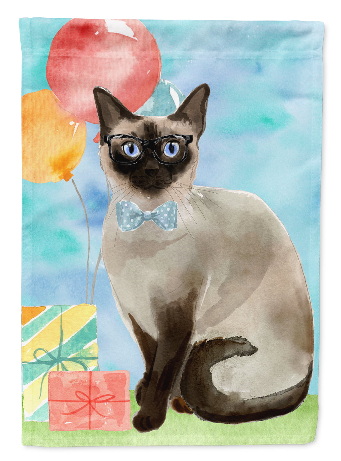 Siamese Happy Birthday Flag Canvas House Size