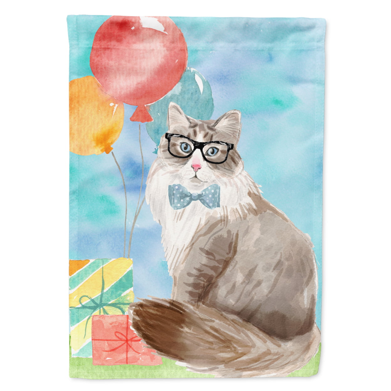 Siberian Happy Birthday Flag Canvas House Size