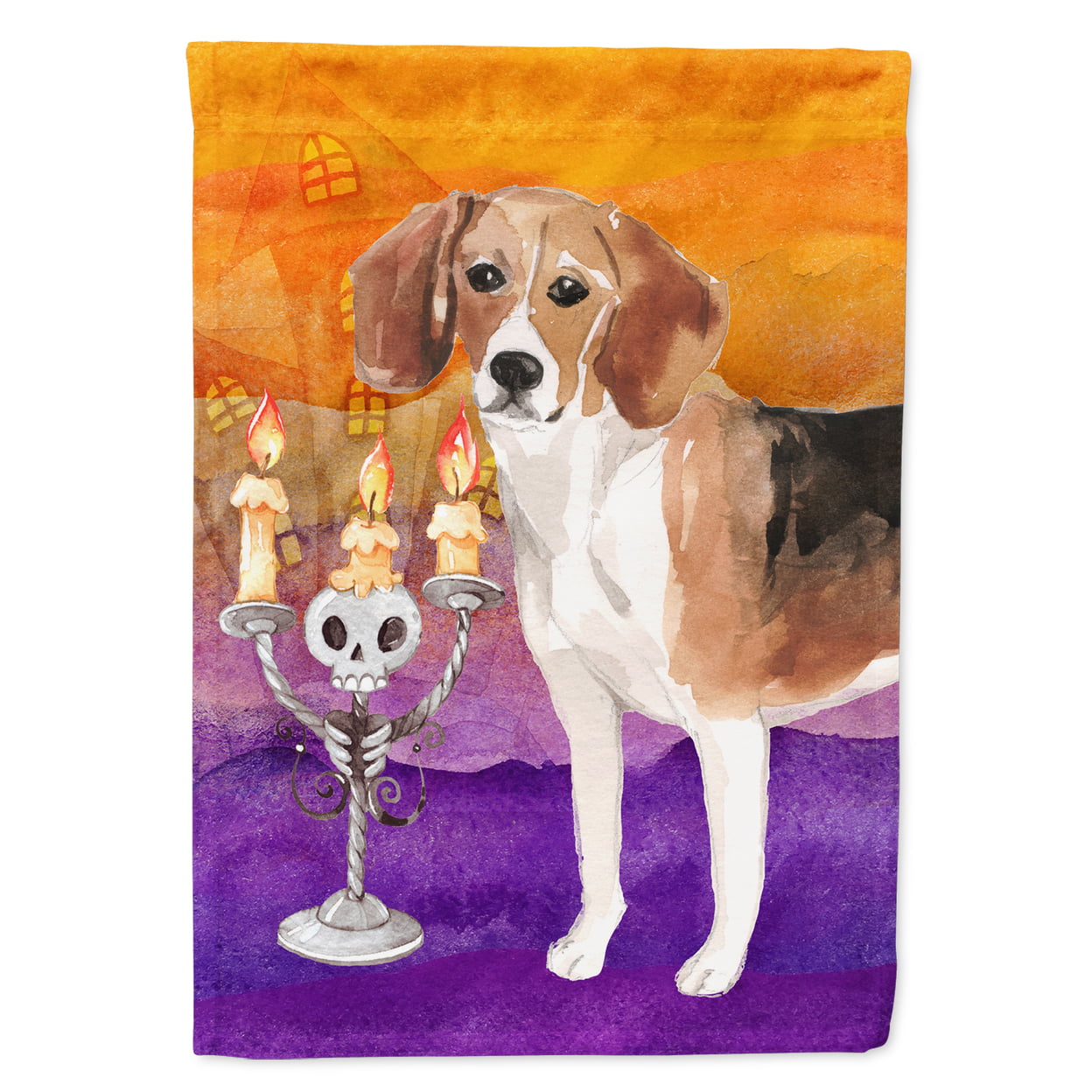 CK3203CHF Hallween Beagle Flag Canvas House Size