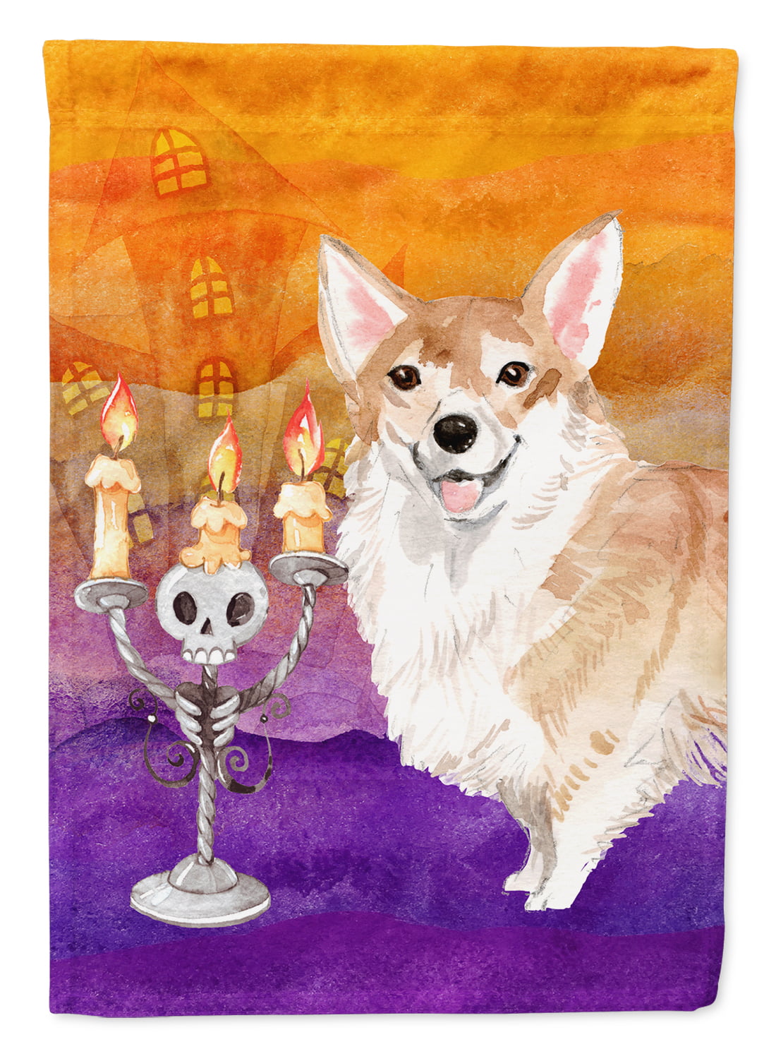CK3213CHF Hallween Corgi Flag Canvas House Size