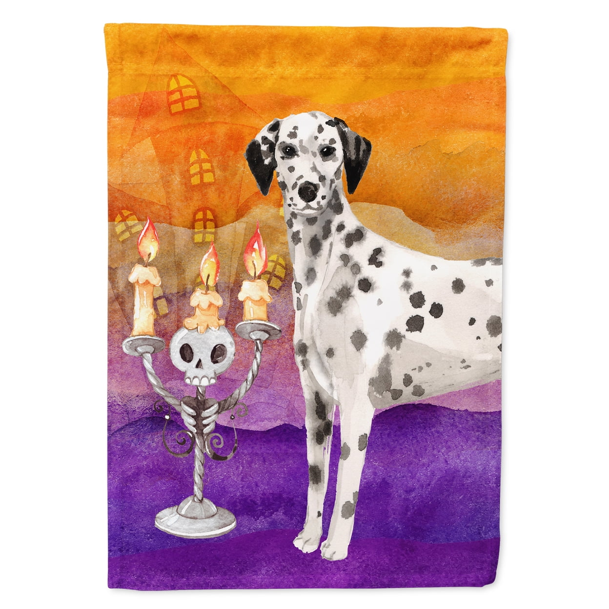 CK3214CHF Hallween Dalmatian Flag Canvas House Size