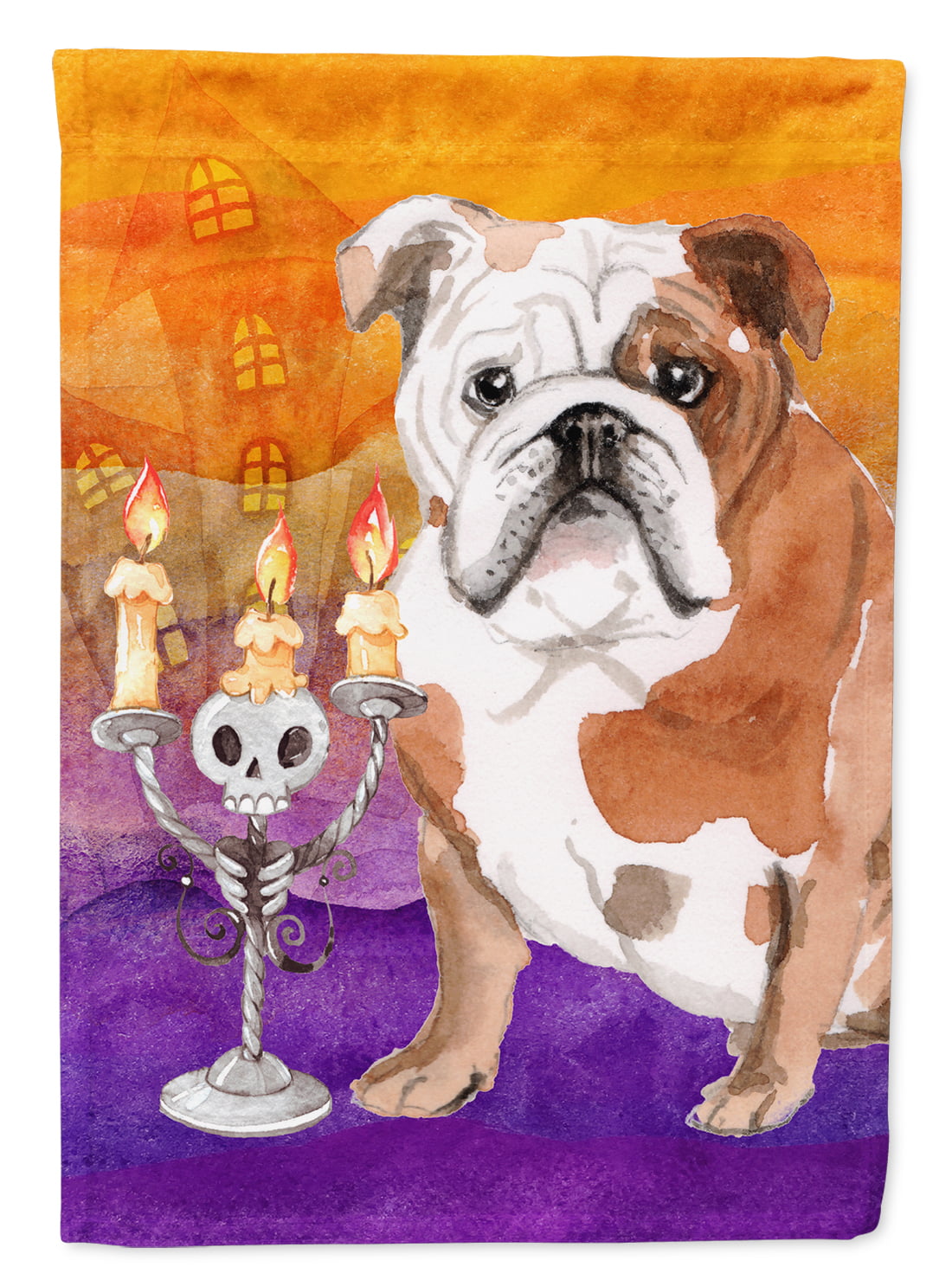 CK3215CHF Hallween English Bulldog Flag Canvas House Size