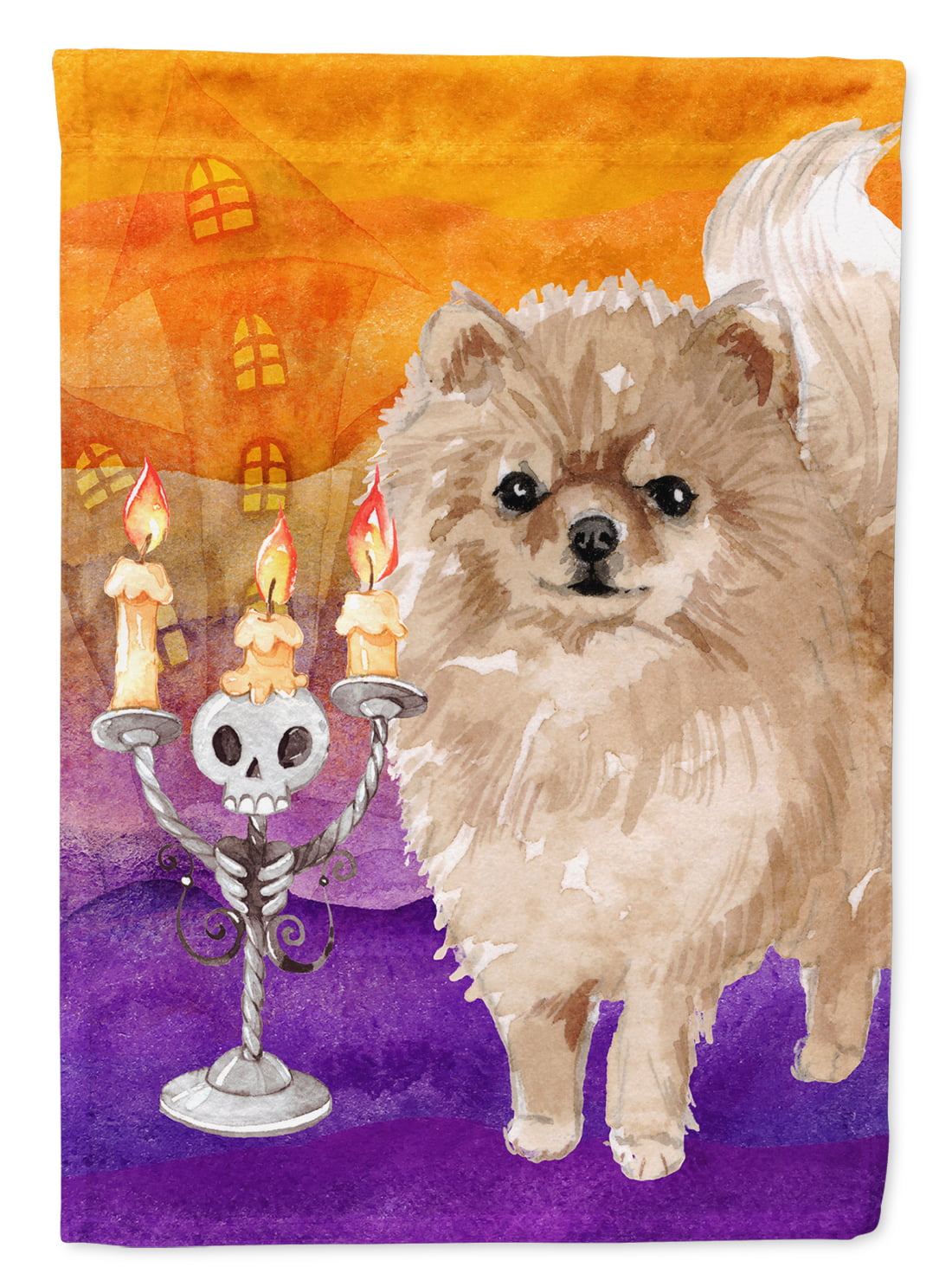 CK3224CHF Hallween Pomeranian Flag Canvas House Size