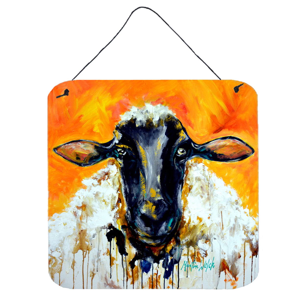 Peach Wool Sheep Wall or Door Hanging Prints