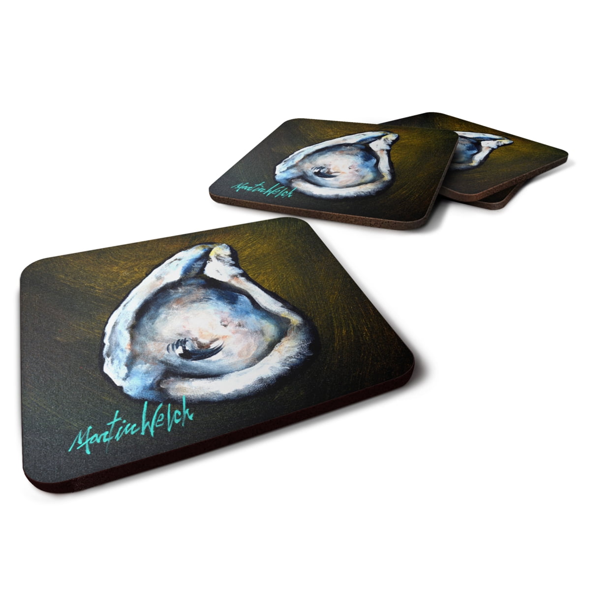 Brown Eye Oyster Foam Coasters - Set of 4