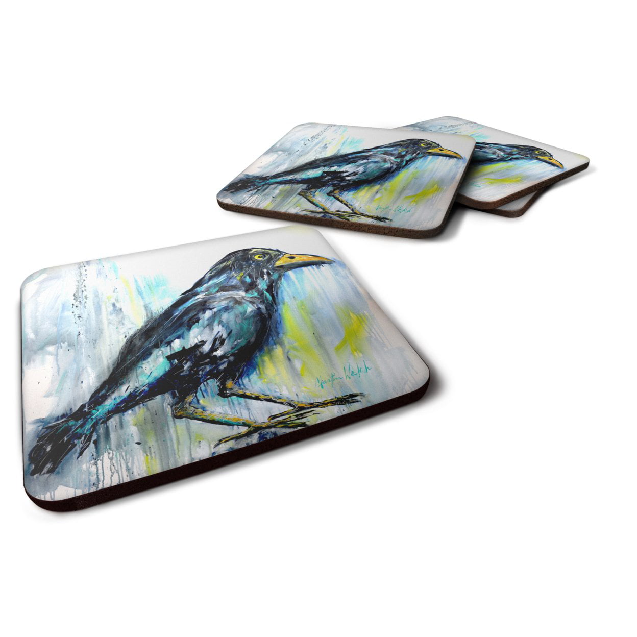 Burnt Corn Raven Foam Coasters - Set of 4