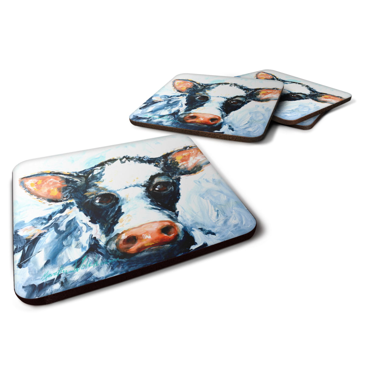 Cow Lick Foam Coasters - Set of 4