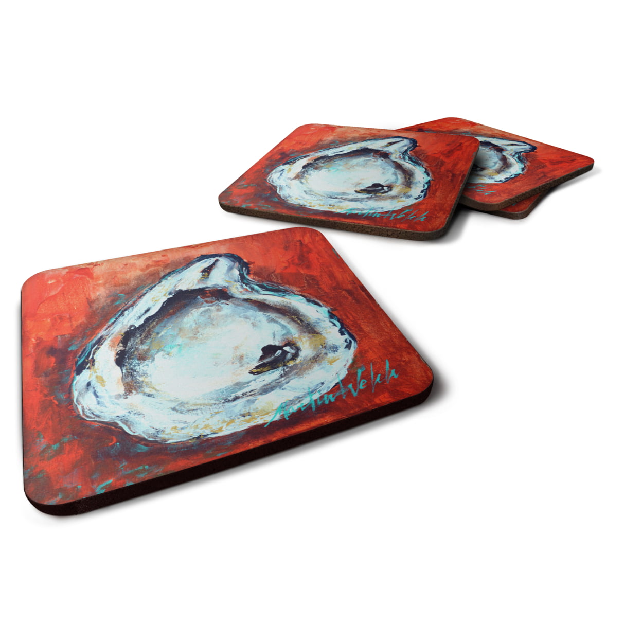 Char Broiled Oyster Foam Coasters - Set of 4