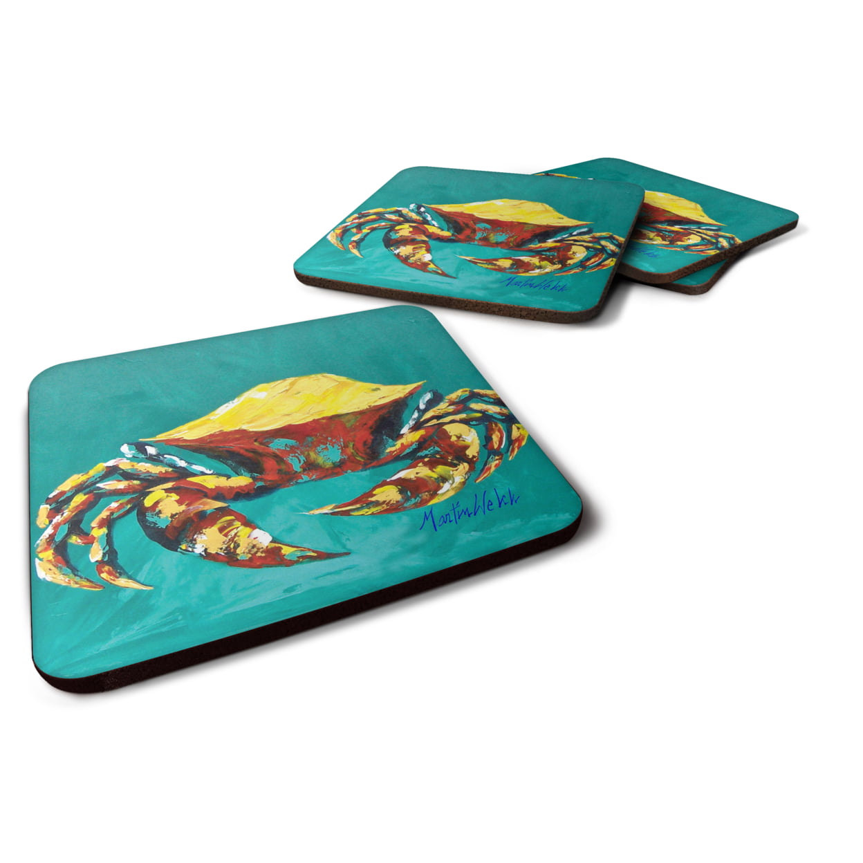 Crab Tunnel Foam Coasters - Set of 4