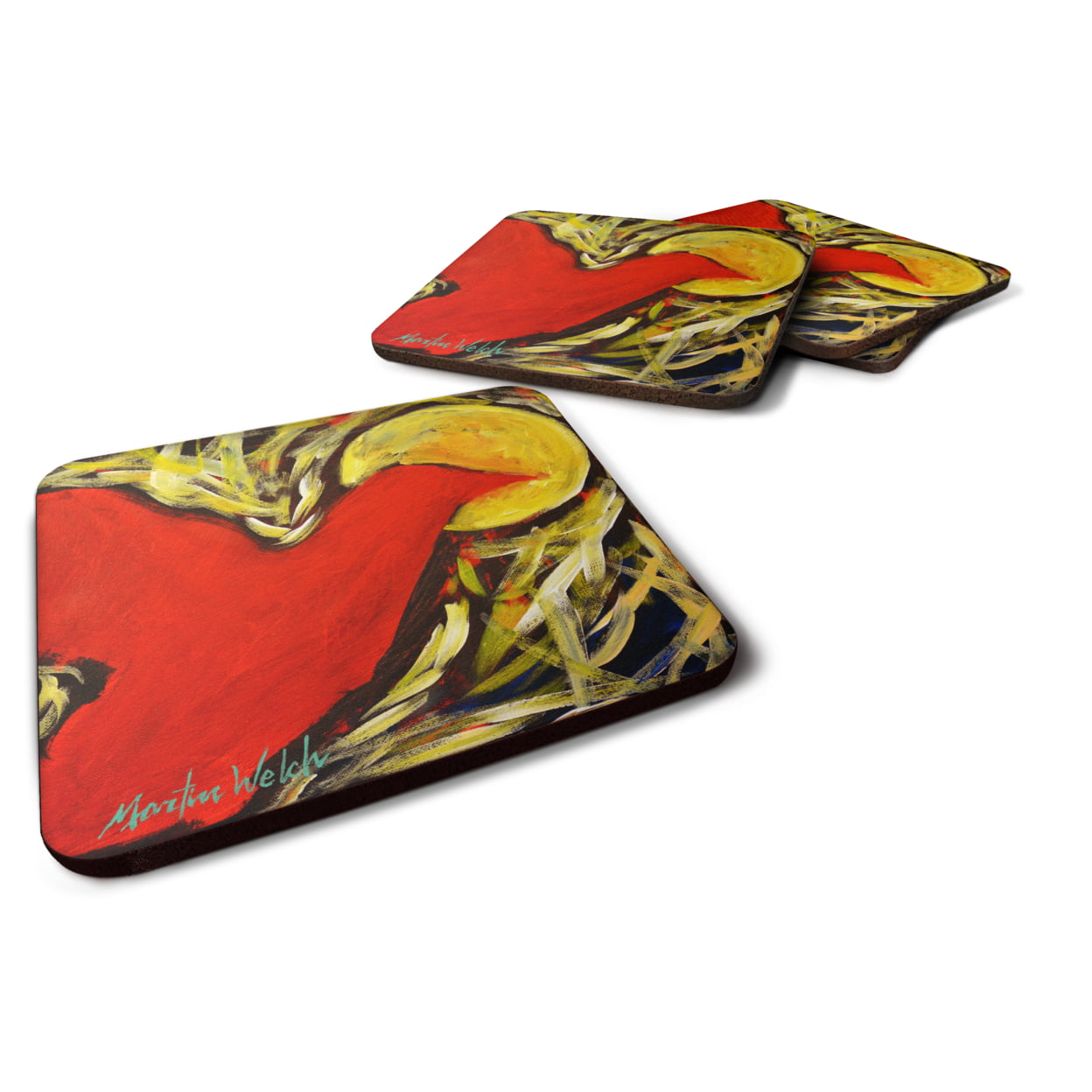 Crow at Midnight Foam Coasters - Set of 4