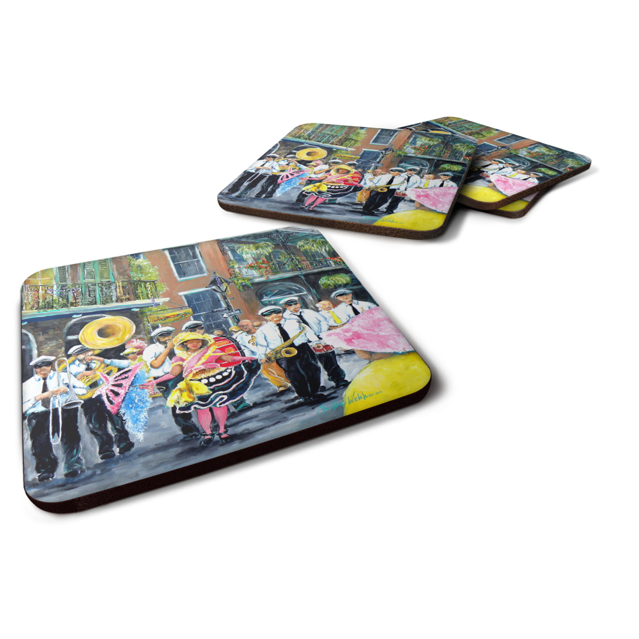 French Quarter Frolic Foam Coasters - Set of 4