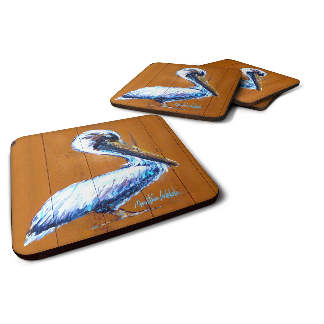Pelican Hangin In Foam Coasters - Set of 4