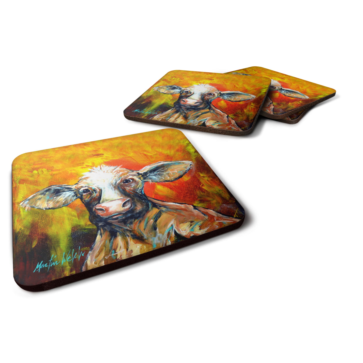 Happy Cow Foam Coasters - Set of 4