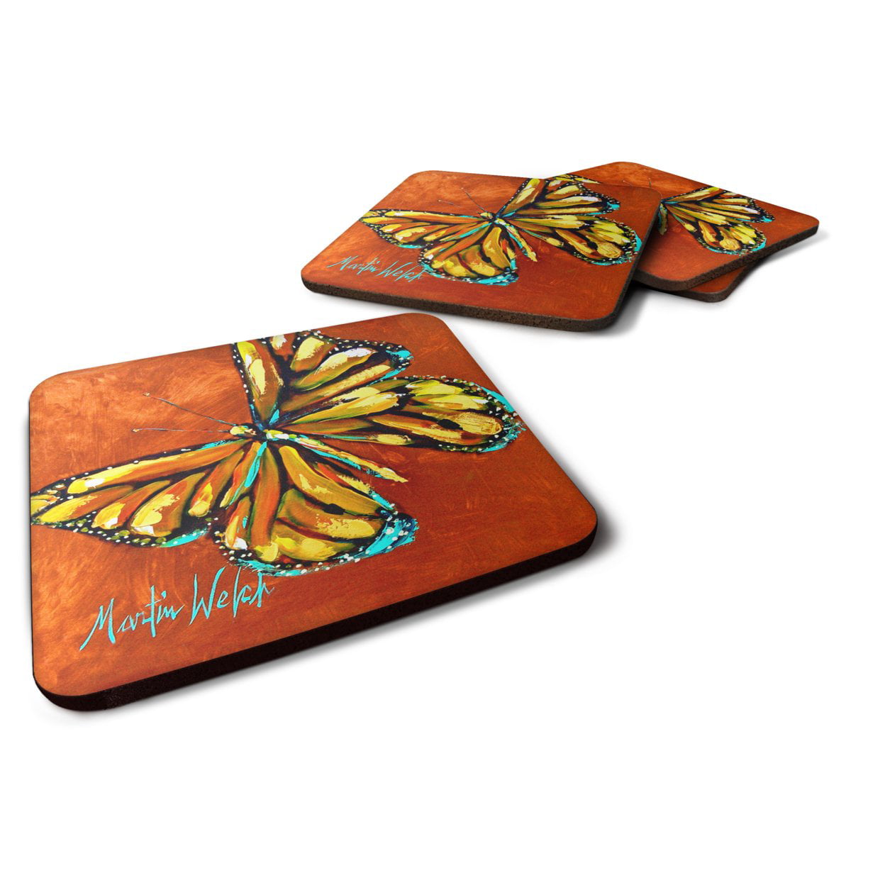 Monarch Butterfly Foam Coasters - Set of 4