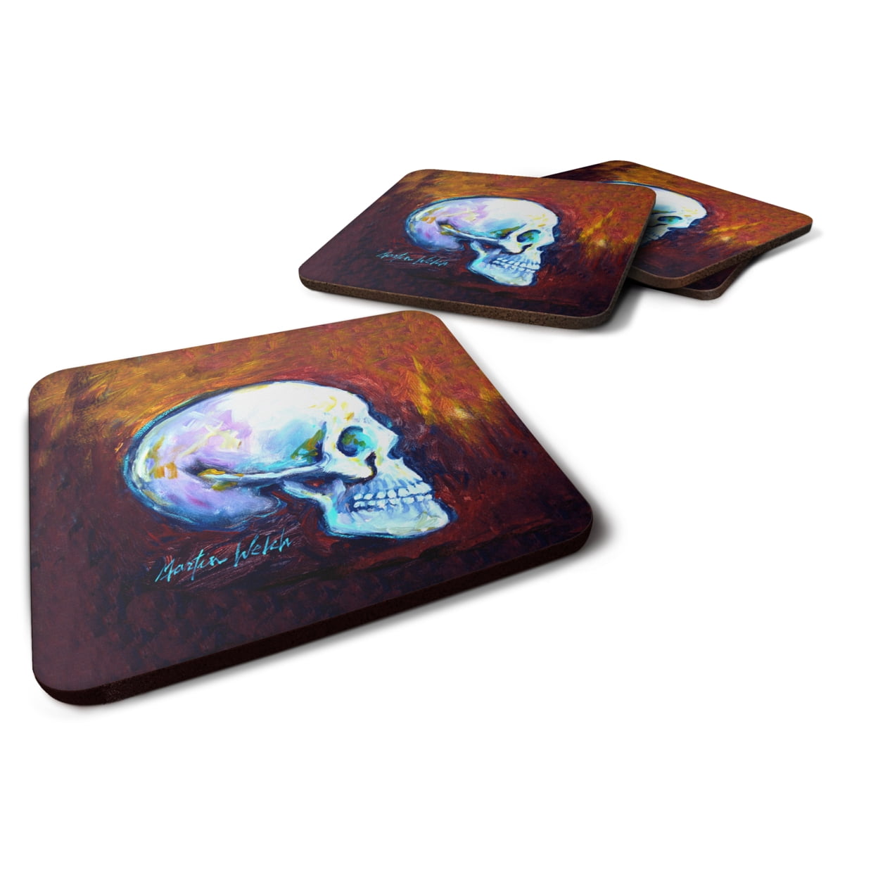 Skeleton My Best Side Foam Coasters - Set of 4
