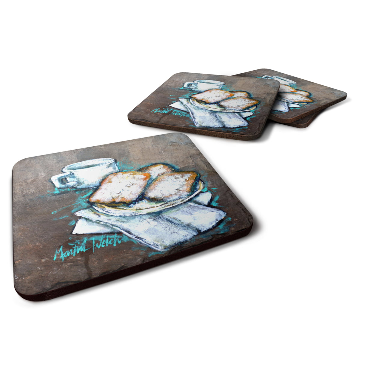 Beignets Piping Hot Foam Coasters - Set of 4