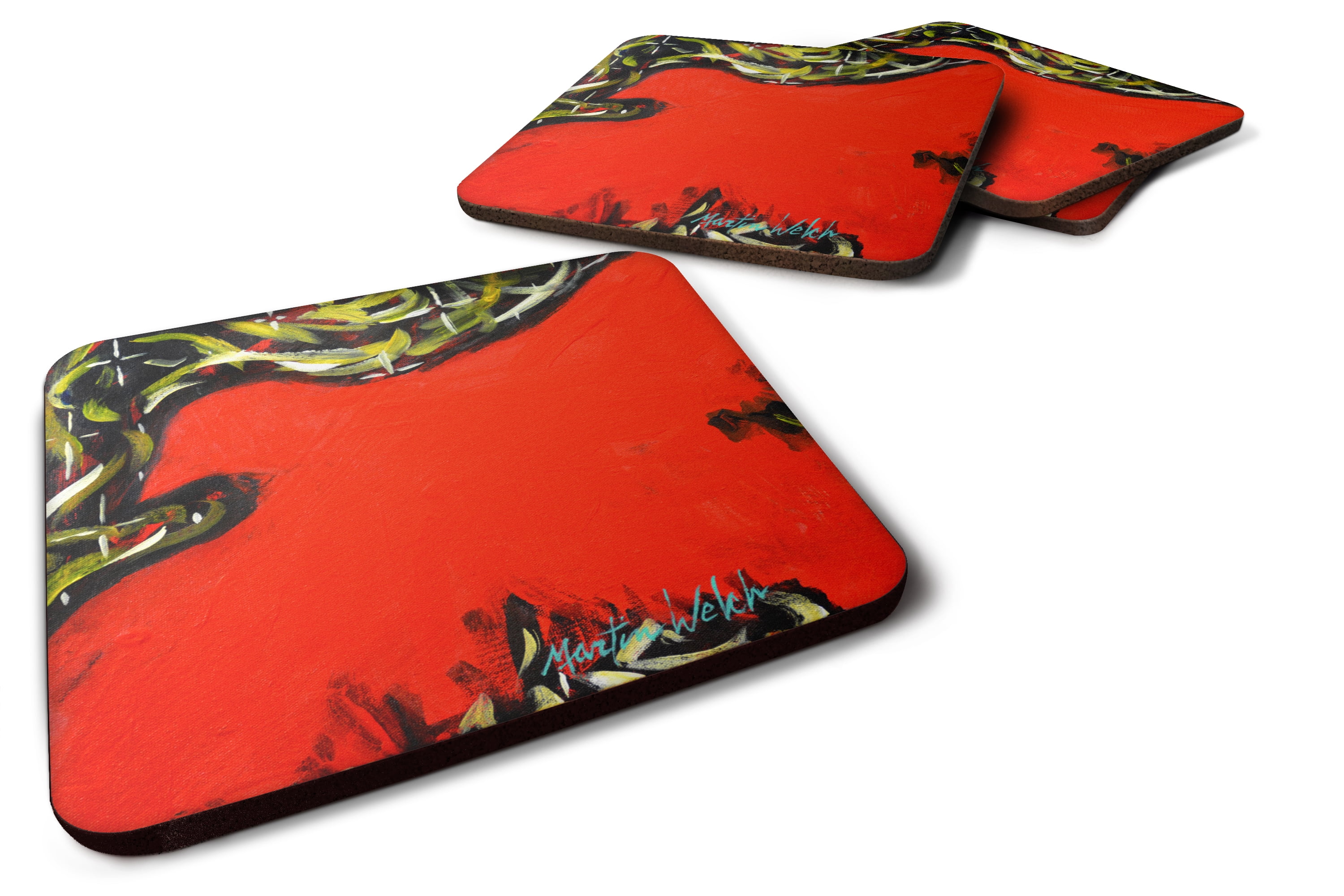 Scared Crow Foam Coasters - Set of 4