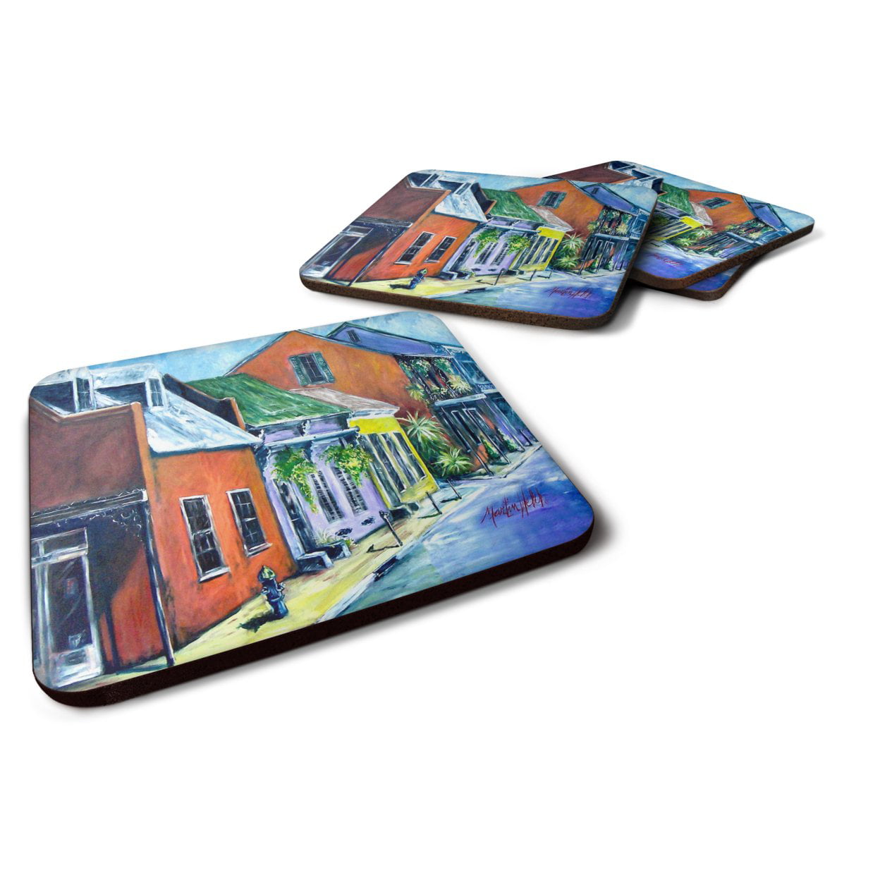 Somewhere Close Houses Foam Coasters - Set of 4