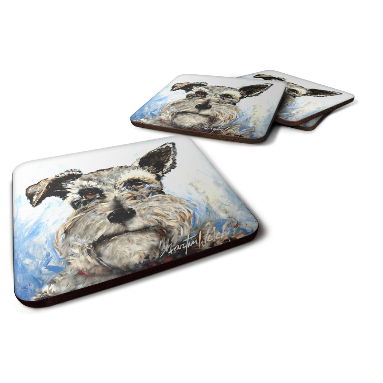Schnauzer Whiter Beard Foam Coasters - Set of 4