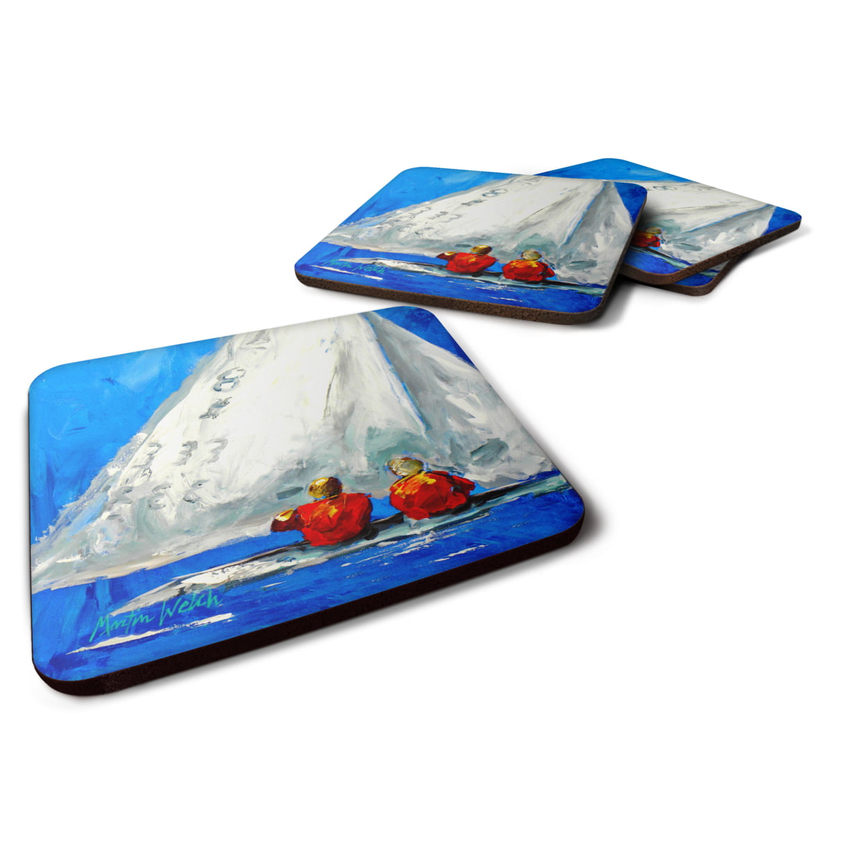 MW1360FC Sailboat Twos Company Foam Coasters - Set of 4
