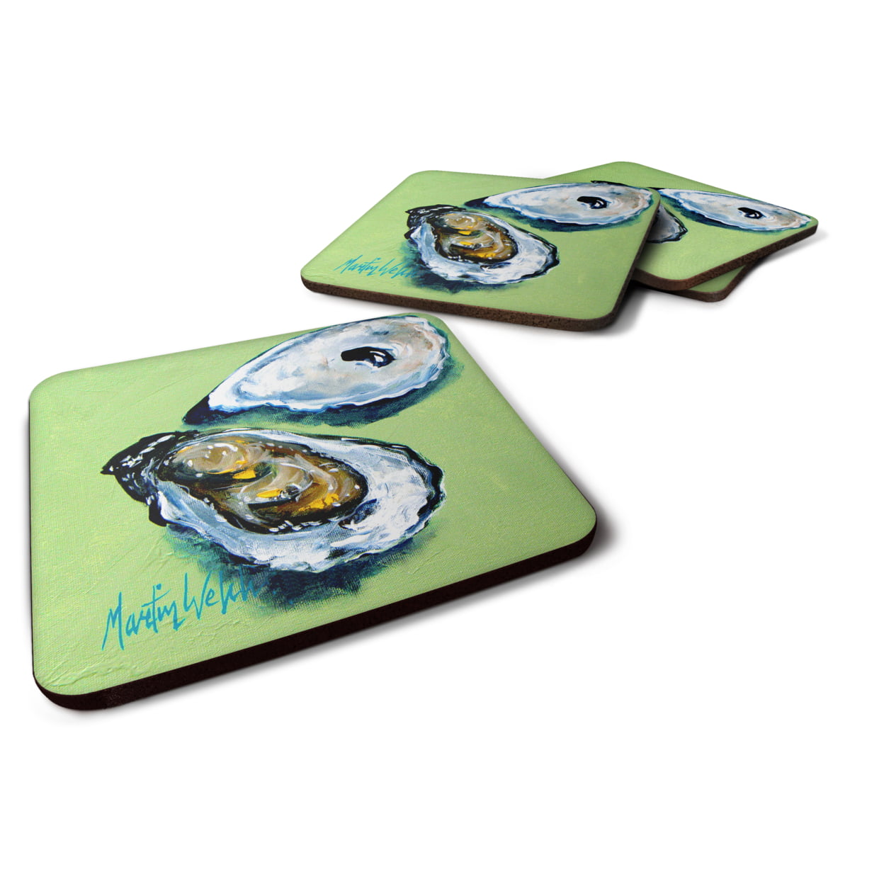 Two Shells Oyster Foam Coasters - Set of 4
