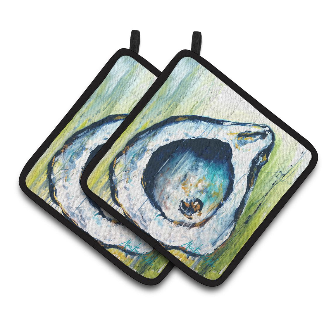 Picture of Carolines Treasures MW1308PTHD Blue Rock Oyster Pair of Pot Holders